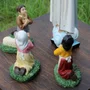 Imagem de Nossa Senhora de Fátima com Pastores de Resina Nacional com Coroa - 29 cm