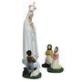 Imagem de Nossa Senhora de Fátima com Pastores de Resina Nacional com Coroa - 29 cm