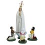 Imagem de Nossa Senhora de Fátima com Pastores de Resina Nacional com Coroa - 29 cm