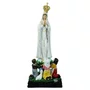 Imagem de Nossa Senhora de Fátima com Pastores Resina Nacional com Coroa - 42 cm