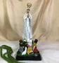 Imagem de Nossa Senhora de Fátima com Pastores Resina Nacional com Coroa - 42 cm