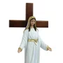 Imagem de Nossa Senhora de Todos Os Povos Cruz Madeira - 38 cm