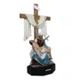 Imagem de Nossa Senhora Pietá de Resina com Cruz de Madeira - 85 cm