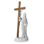 Imagem de Santa Rita Contempla Jesus na Cruz em Mármore - 53cm