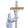 Imagem de Santa Rita Contempla Jesus na Cruz em Mármore - 53cm