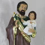 Imagem de São José Dourado com Pedestal de Resina Nacional - 70 cm