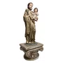 Imagem de São José Dourado com Pedestal de Resina Nacional - 70 cm