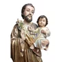 Imagem de São José Dourado com Pedestal de Resina Nacional - 70 cm