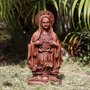 Imagem do Imaculado Coração de Maria de Resina com Efeito Madeira - 30 cm