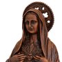 Imagem do Imaculado Coração de Maria de Resina com Efeito Madeira - 30 cm