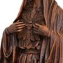 Imagem do Imaculado Coração de Maria de Resina com Efeito Madeira - 30 cm