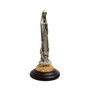 Imagem de Nossa Senhora Guadalupe Metal Dourado e Prata Base em Madeira - 9 cm