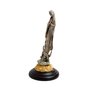 Imagem de Nossa Senhora Guadalupe Metal Dourado e Prata Base em Madeira - 9 cm