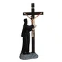 Imagem Nacional de Resina Santa Rita Contempla Jesus na Cruz - 53 cm