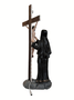 Imagem de Santa Rita contempla Jesus na Cruz de Resina Nacional - 53 cm