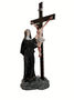 Imagem de Santa Rita contempla Jesus na Cruz de Resina Nacional - 53 cm