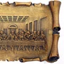 Imagem Pergaminho Santa Ceia em Mármore com Pintura em Bronze 12cm