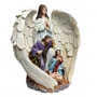 Imagem Presépio Anjo e Sagrada Família de Resina Nacional - 28 cm