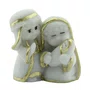 Imagem Sagrada Família Infantil em Mármore com Detalhe Dourado 6cm