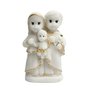 Imagem Sagrada Família Infantil em Mármore com Detalhe Dourado 7cm