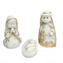 Imagem Sagrada Família Mini Presépio em Mármore Detalhe Dourado - 8 cm