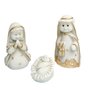Imagem Sagrada Família Mini Presépio em Mármore Detalhe Dourado - 8 cm