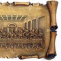 Imagem Pergaminho Santa Ceia em Mármore com Pintura em Bronze 12cm