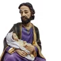 Imagem São José Sentado Com Menino Jesus no Colo de Resina Nacional - 21 cm