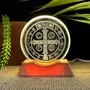 Luminária Led de São Bento Vidro Esculpido - 9 cm
