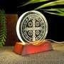 Luminária Led de São Bento Vidro Esculpido - 9 cm