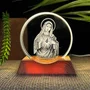 Luminária Led Imaculado Coração de Maria Vidro Esculpido - 9 cm