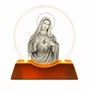 Luminária Led Imaculado Coração de Maria Vidro Esculpido - 9 cm