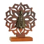 Adorno de Madeira Vazada Nossa Senhora Aparecida Metal Ouro Velho - 16 cm