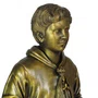 Imagem Busto de São Carlo Acutis de Mármore com Pintura Bronze - 30 cm