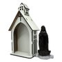 Capela MDF Branca com Imagem de Resina 11 x 21 cm