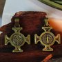 Medalha Cruz Bizantina Ouro Velho Mini