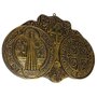 Medalha de São Bento de Mármore com Pintura em Bronze Envelhecido - 25 cm x 39 cm