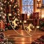 Candelabro Natalino 3 Copos Dourado - 16 cm x 27 cm