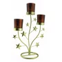 Candelabro Natalino 3 Copos com vela - 31 cm x 21 cm