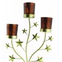 Candelabro Natalino 3 Copos com vela - 31 cm x 21 cm
