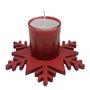 Natal Estrela Vela Vidro Vermelho 12 cm x 12 cm