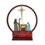 Natal Sagrada Família MDF Vela Vidro Dourado - 16 cm x 15 cm