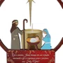 Natal Sagrada Família MDF Vela Vidro Dourado - 16 cm x 15 cm