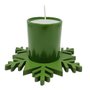 Natal Estrela Vela Vidro Verde 12 cm x 12 cm