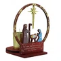 Natal Sagrada Família MDF Vela Vidro Dourado - 16 cm x 15 cm