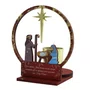 Natal Sagrada Família MDF Vela Vidro Dourado - 16 cm x 15 cm