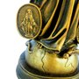 Imagem Nossa Senhora das Graças com Medalha Milagrosa em Mármore com Pintura Bronze - 21cm