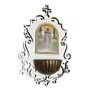 Pia Água Benta de Nossa Senhora das Lágrimas MDF Branco - 19 cm x 13 cm