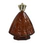 Porta Água Benta Nossa Senhora Aparecida em Vidro Ambar Coroa Dourada - 13 cm