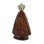 Porta Água Benta Nossa Senhora Aparecida em Vidro Ambar Coroa Dourada - 13 cm